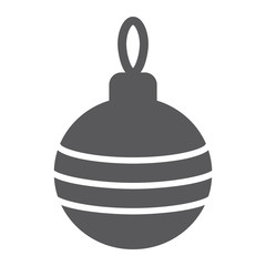 Christmas tree ball glyph icon, xmas and decoration, bauble sign, vector graphics, a solid pattern on a white background