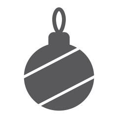 Fototapeta premium Christmas tree ball glyph icon, xmas and decoration, bauble sign, vector graphics, a solid pattern on a white background