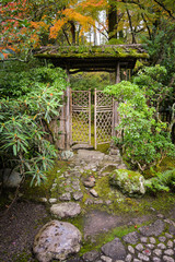 Bamboo door in the garden around Nara Park, Japan