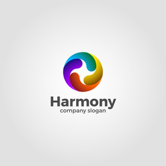 Abstract Circle Color Harmony Logo