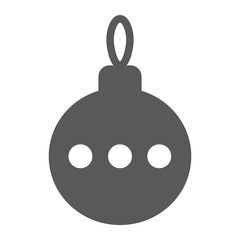 Christmas tree ball glyph icon, xmas and decoration, bauble sign, vector graphics, a solid pattern on a white background