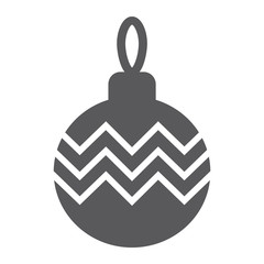 Obraz premium Christmas tree ball glyph icon, xmas and decoration, bauble sign, vector graphics, a solid pattern on a white background