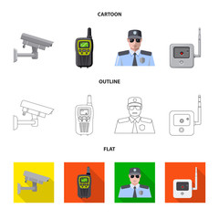 Vector design of office and house icon. Set of office and system stock symbol for web.