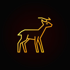 Reindeer yellow vector line icon. Deer linear symbol