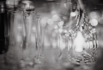 glitter wine glasses champagne celebration reflection decor