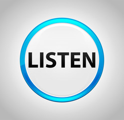 Listen Round Blue Push Button