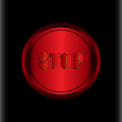 Red stop button vector