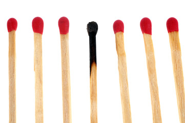 Concept de burn out avec des allumettes 