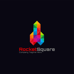 Rocket Square Logo - Stylish Diamond Concept Logo