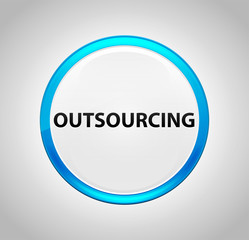 Outsourcing Round Blue Push Button