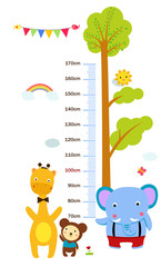 Kids height scale with funny animals