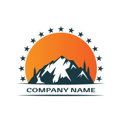 Mountain logo icon design template vector