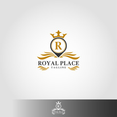 Royal Place Logo Template - Stylish place logo with Luxurious classic letter concept