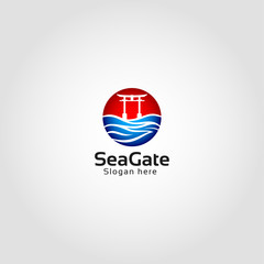 Japanese Sea Gate Logo template