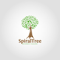 Obraz premium Spiral Tree - Nature logo Template