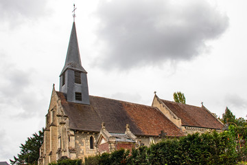 Fototapeta na wymiar Gonneville sur mer. Eglise Notre Dame de l'Assomption. Calvados. Normandie