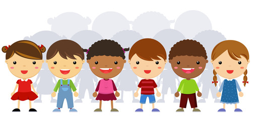 Group of cute children collection