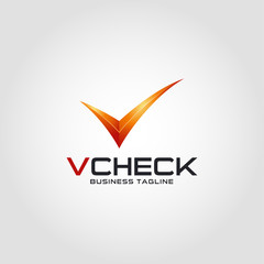 V Check list - Stylish letter V logo