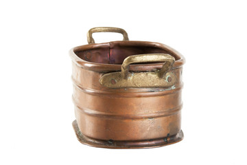 Vintage flower pot isolated on white