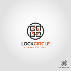 Abstract Lock Circle logo Template