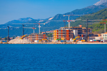 construction site of hotels on littoral