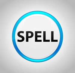 Spell Round Blue Push Button