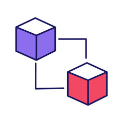 Blockchain technology color icon