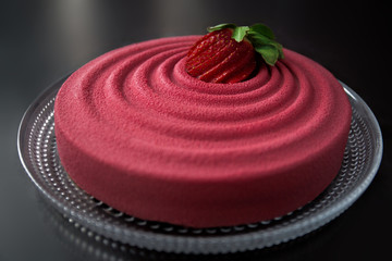 Fototapeta na wymiar Mousse cake strawberry