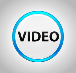 Video Round Blue Push Button