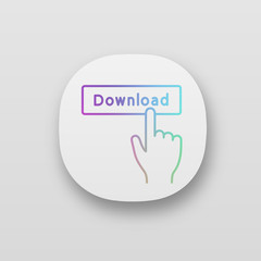 Download button click app icons set