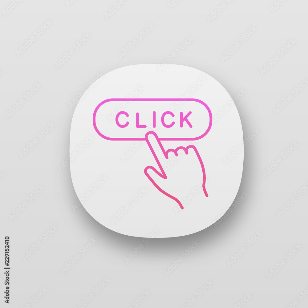 Poster click button app icons set