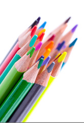 coloured pencil on white