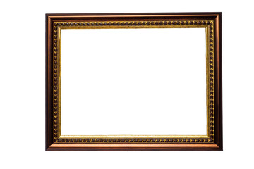 Wood frame or photo frame isolated on the white background. Object with clipping path
