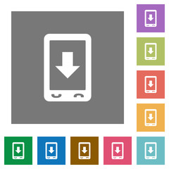 Mobile scroll down square flat icons