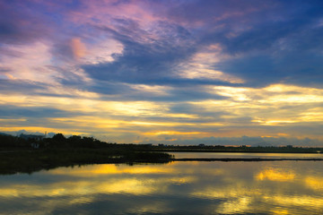 The sun shone from the dramatic sky