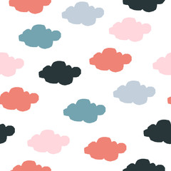 Abstract handmade seamless pattern. Childish craft wallpaper for birthday card, baby nappy, school party advertising, shop sale poster, holiday wrapping paper, textile, bag print, t shirt etc.