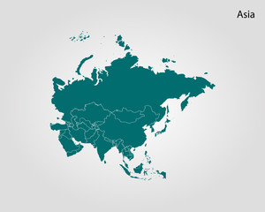 Map of Asia. Vector illustration. World map