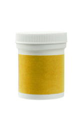 colored jars for drugs on a white background