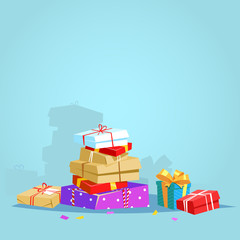 Gifts box for Christmas, birthday, anniversary. Christmas donate concept.