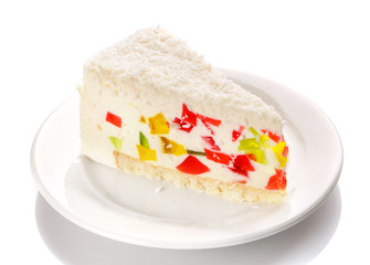 A piece of cake Broken Glass, isolated on a white background