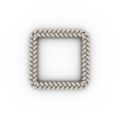Braided frame in form of square. Isolated on white background.