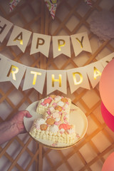 Celebrating first birthday. Photo background for celebrating first birthday, Kids party organization