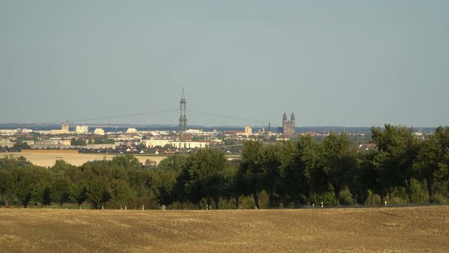 Magdeburg, Germany - View of the two towers of Magdeburg Cathedral