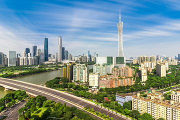 Fototapeta na wymiar Guangzhou downtown skyline