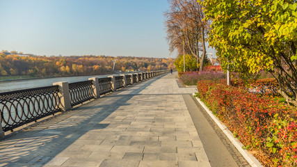 Autumn nature on the waterfront. Moscow. October