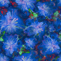 Plakat Floral Watercolor Pattern. Summer Vintage Flower Print. Modern Dress Design. Bud Repeating Wallpaper Design. Meadow Flowers Illustration. Spring Illustration for Textile. Exotic Flower. Hibiscus.
