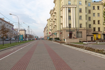 Fototapeta na wymiar View of the old historic center of Minsk, Belarus.