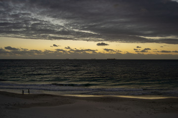 Landscape of a beach after sunset
