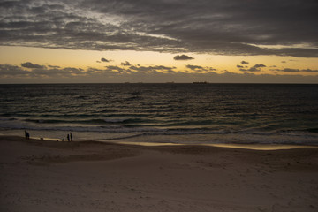 Landscape of a beach after sunset