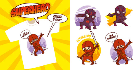 Superhero character Superheroes Set Vector illustration design
